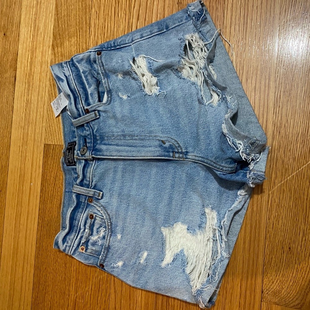 Ripped jean shorts